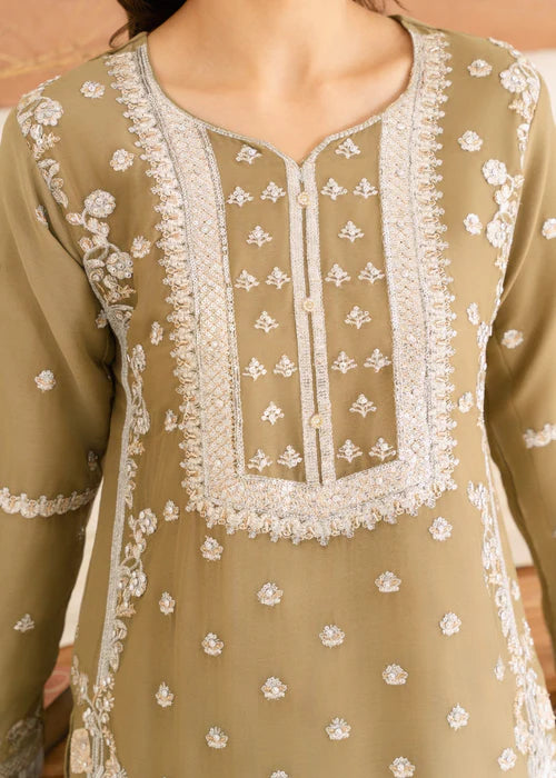 Afsana Attire Olive Green by Riwaj Fashions