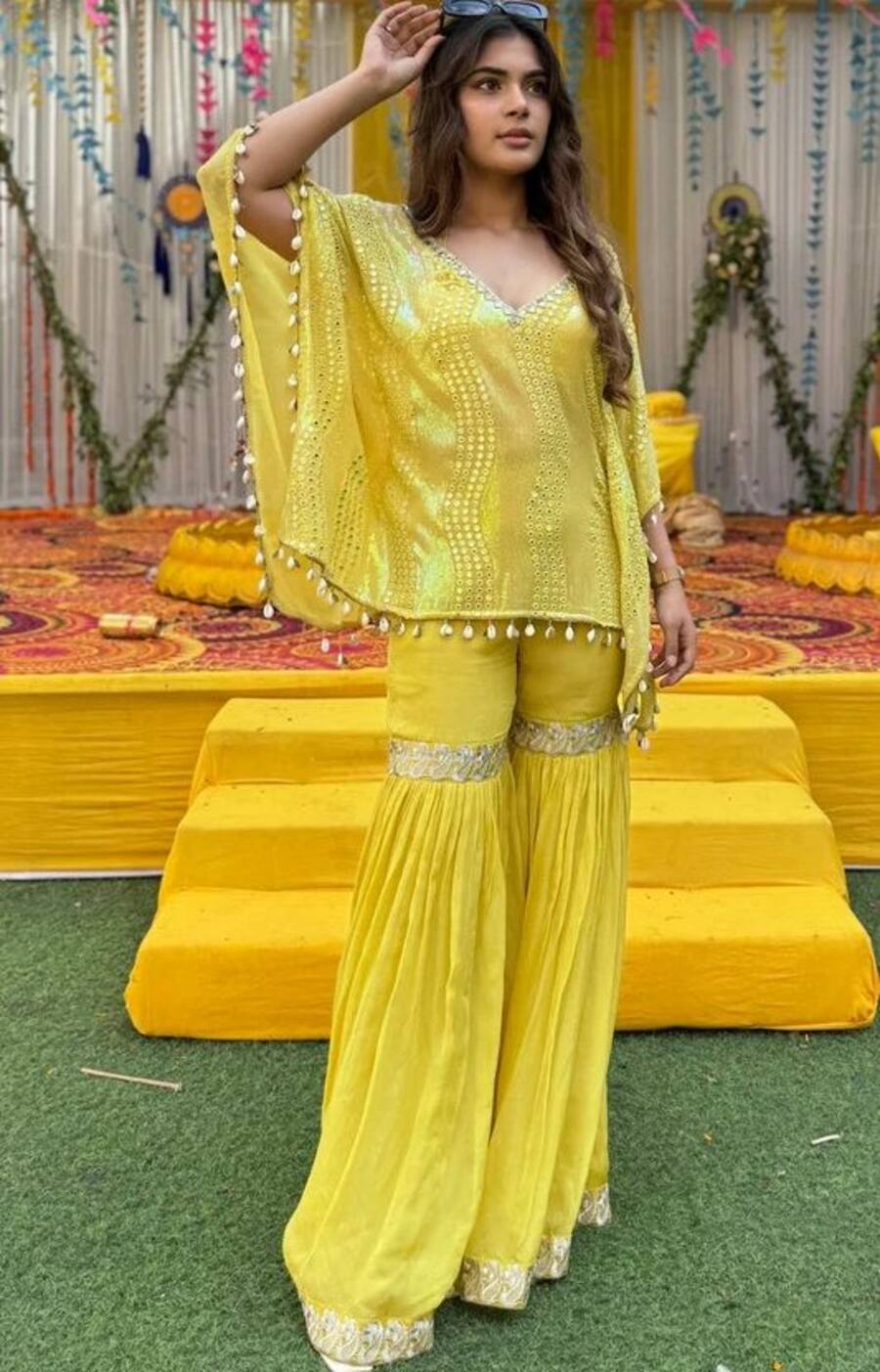 Sunehri Adaa Kaftan with Gharara Set