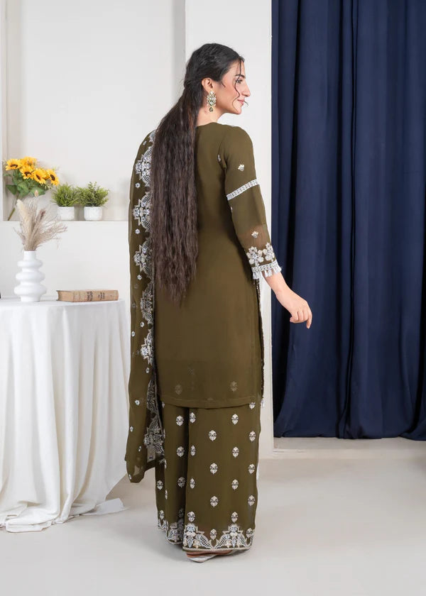Zarqa Olive Green by Riwaj Fashions
