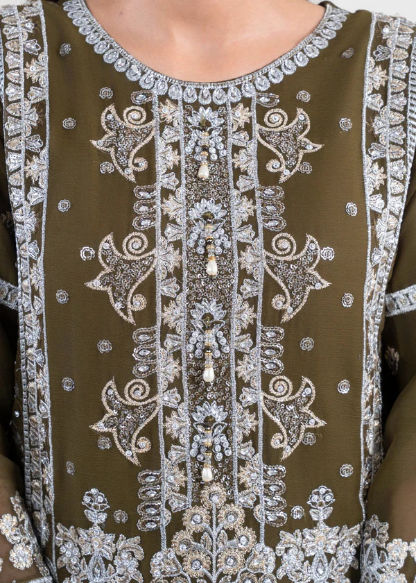Zarqa Olive Green by Riwaj Fashions