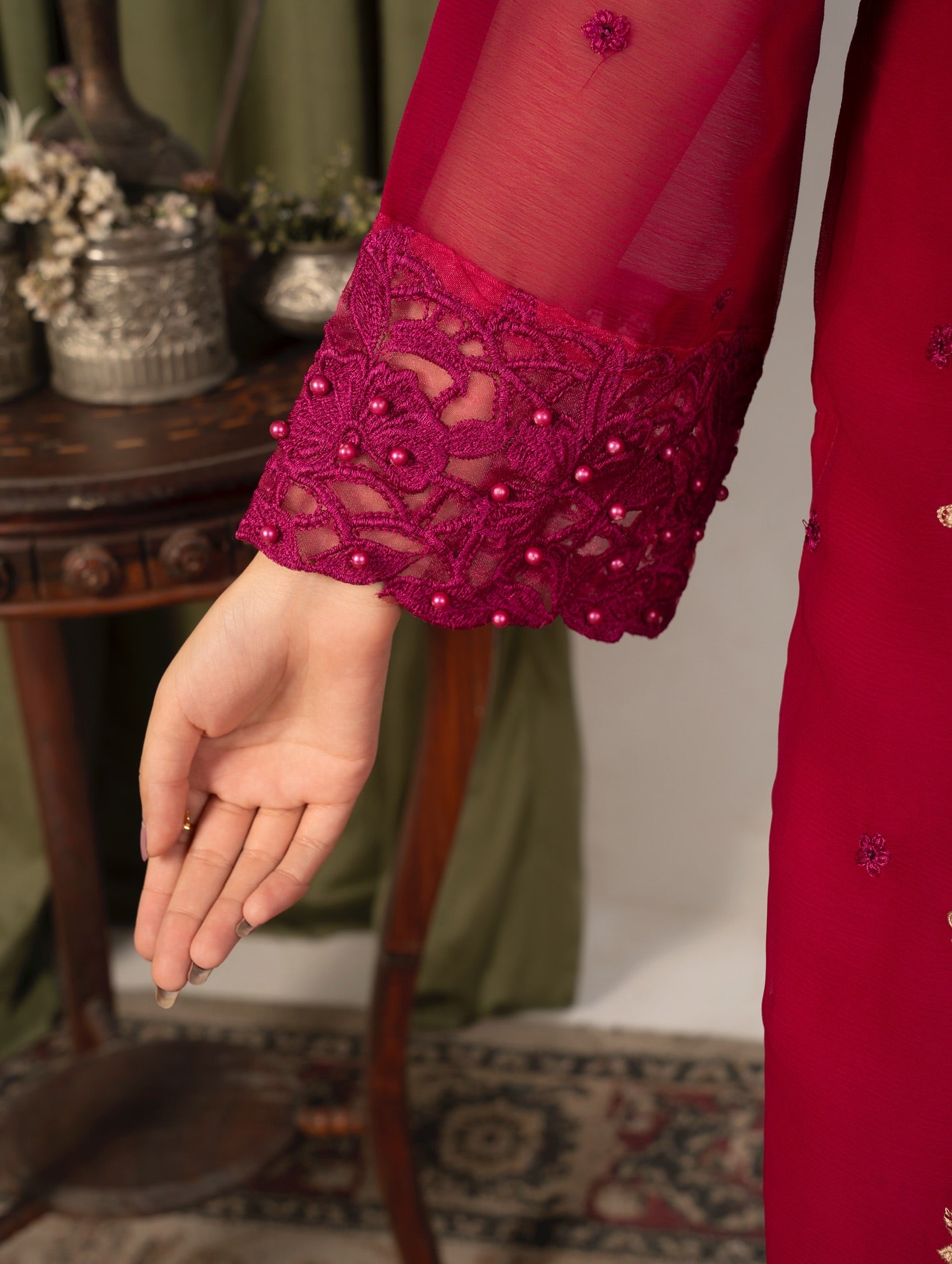Noor Mehal Hot Pink by Riwaj Fashions