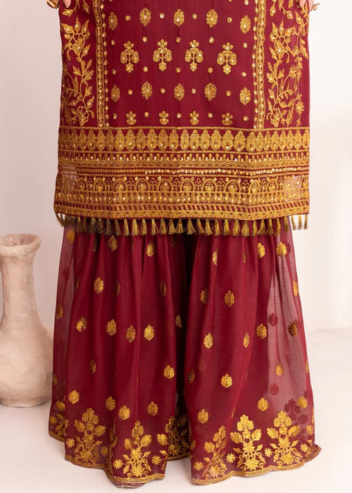 Zarq-e-Maroon by Riwaj Fashions