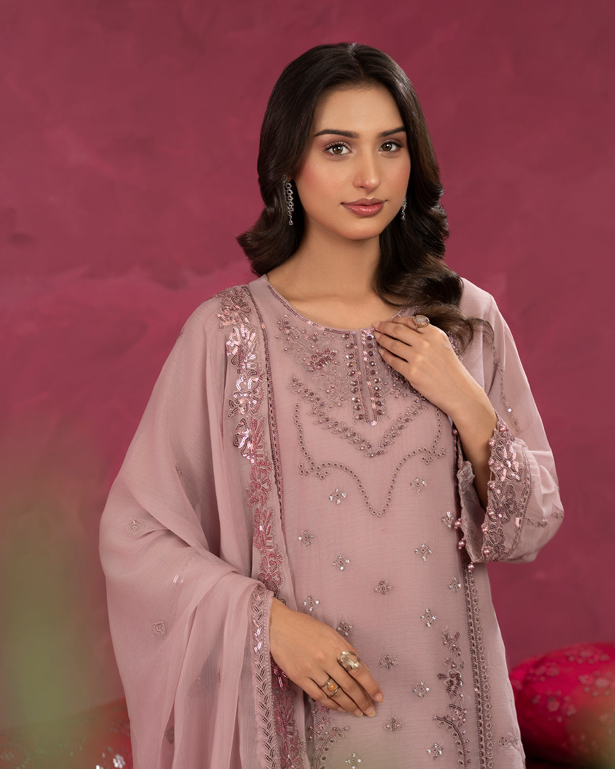 Zobia Blush Lavender Pink by Riwaj Fashions