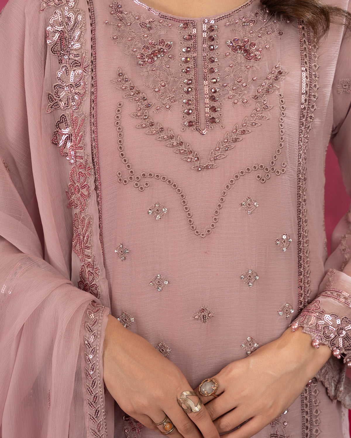 Zobia Blush Lavender Pink by Riwaj Fashions