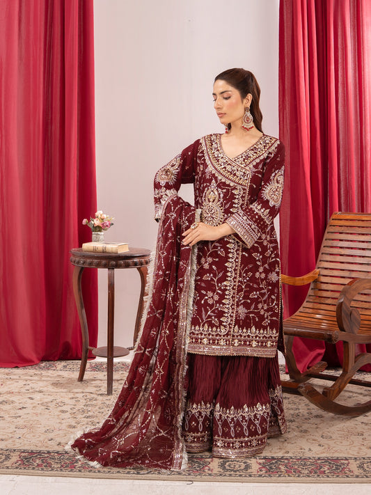 Sitara-e-Husn Maroon by Riwaj Fashions
