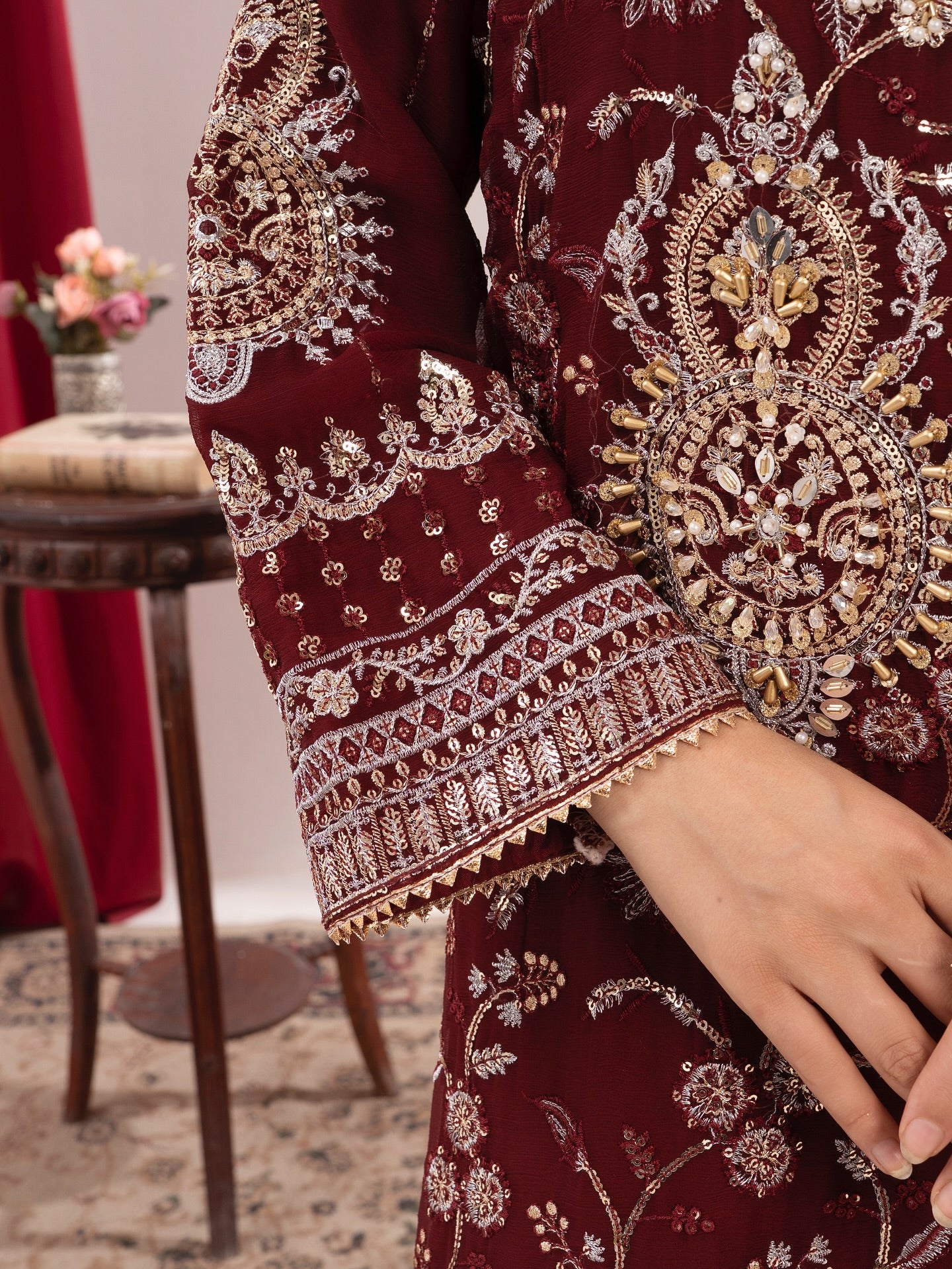 Sitara-e-Husn Maroon by Riwaj Fashions
