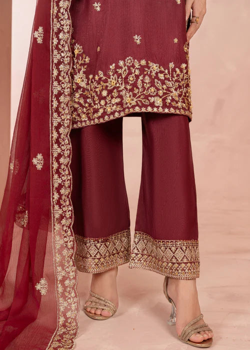 Sabaat Elegance Maroon by Riwaj Fashions