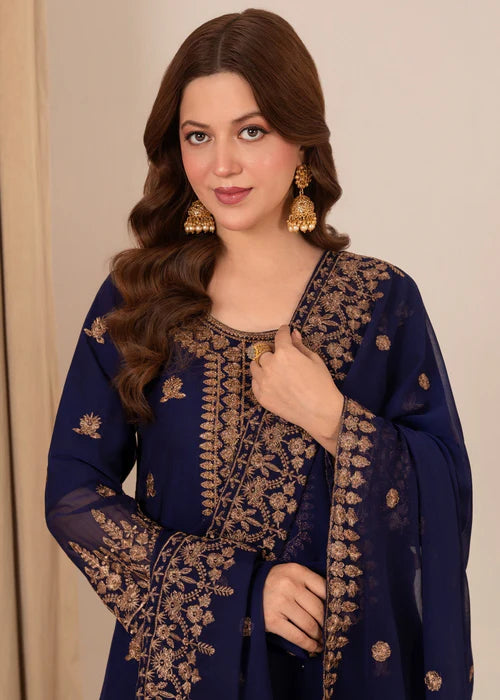 Mehr Sultan Navy Blue by Riwaj Fashions