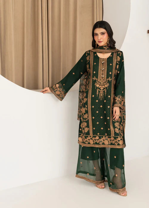 Heer Rani Bottle Green by Riwaj Fashions