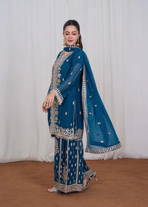 Begum-e-Khaas Teal by Riwaj Fashions