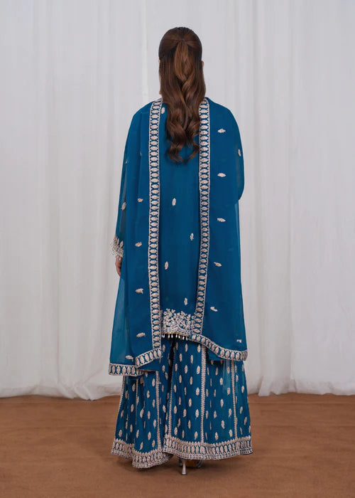 Begum-e-Khaas Teal by Riwaj Fashions