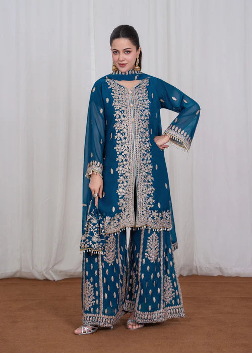 Begum-e-Khaas Teal by Riwaj Fashions