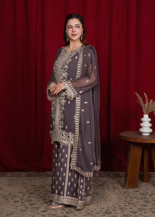 Begum-e-Khaas Plum by Riwaj Fashions