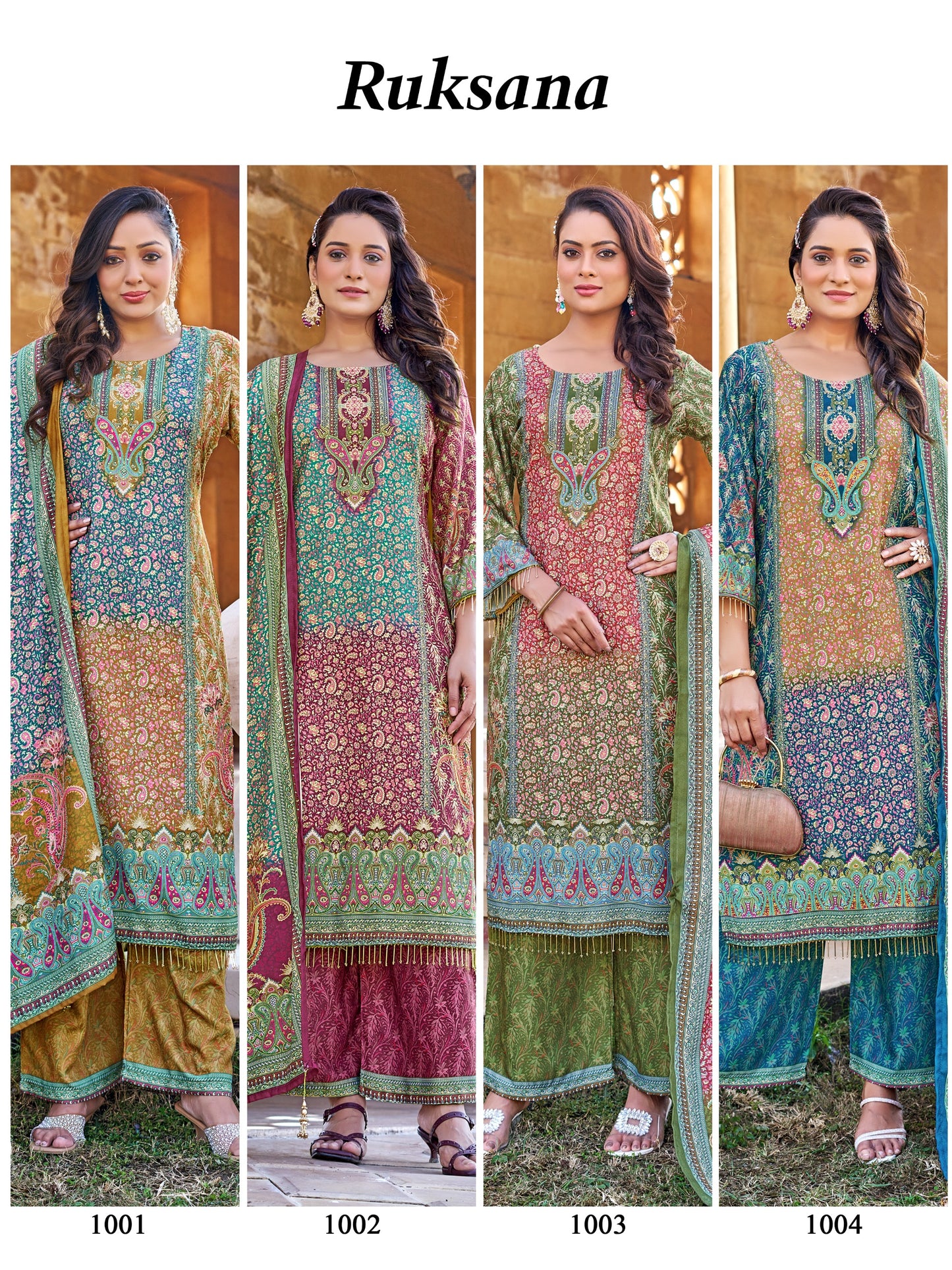 RUKSANA – Premium Mirror Work Sharara Set