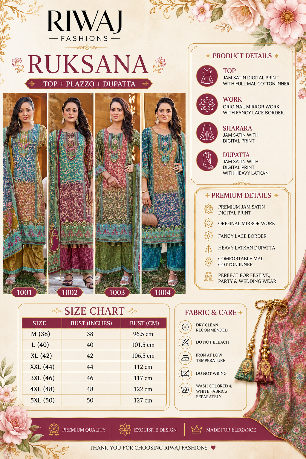 RUKSANA – Premium Mirror Work Sharara Set