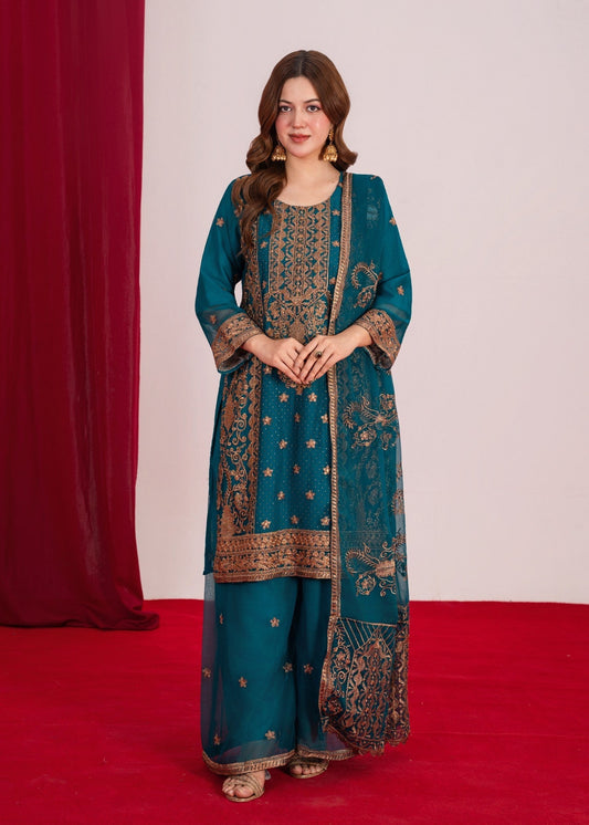 Koh Noor Teal by Riwaj Fashions