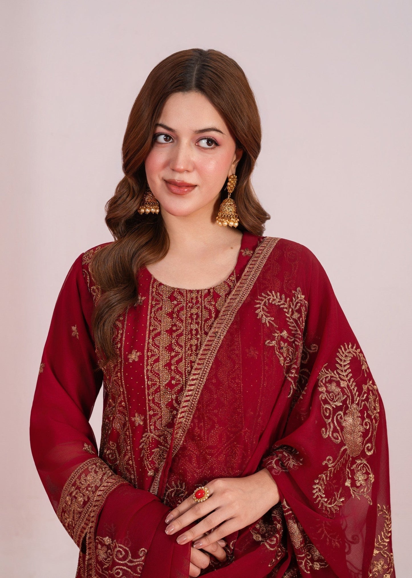 Koh Noor Maroon by Riwaj Fashions