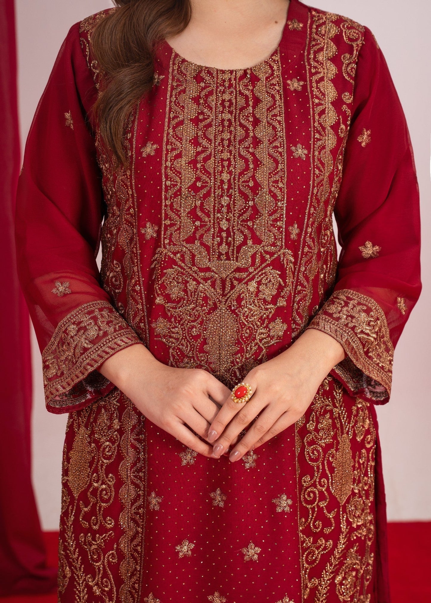 Koh Noor Maroon by Riwaj Fashions