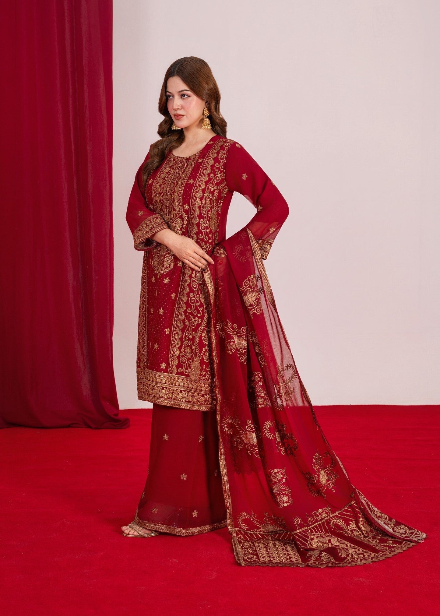 Koh Noor Maroon by Riwaj Fashions