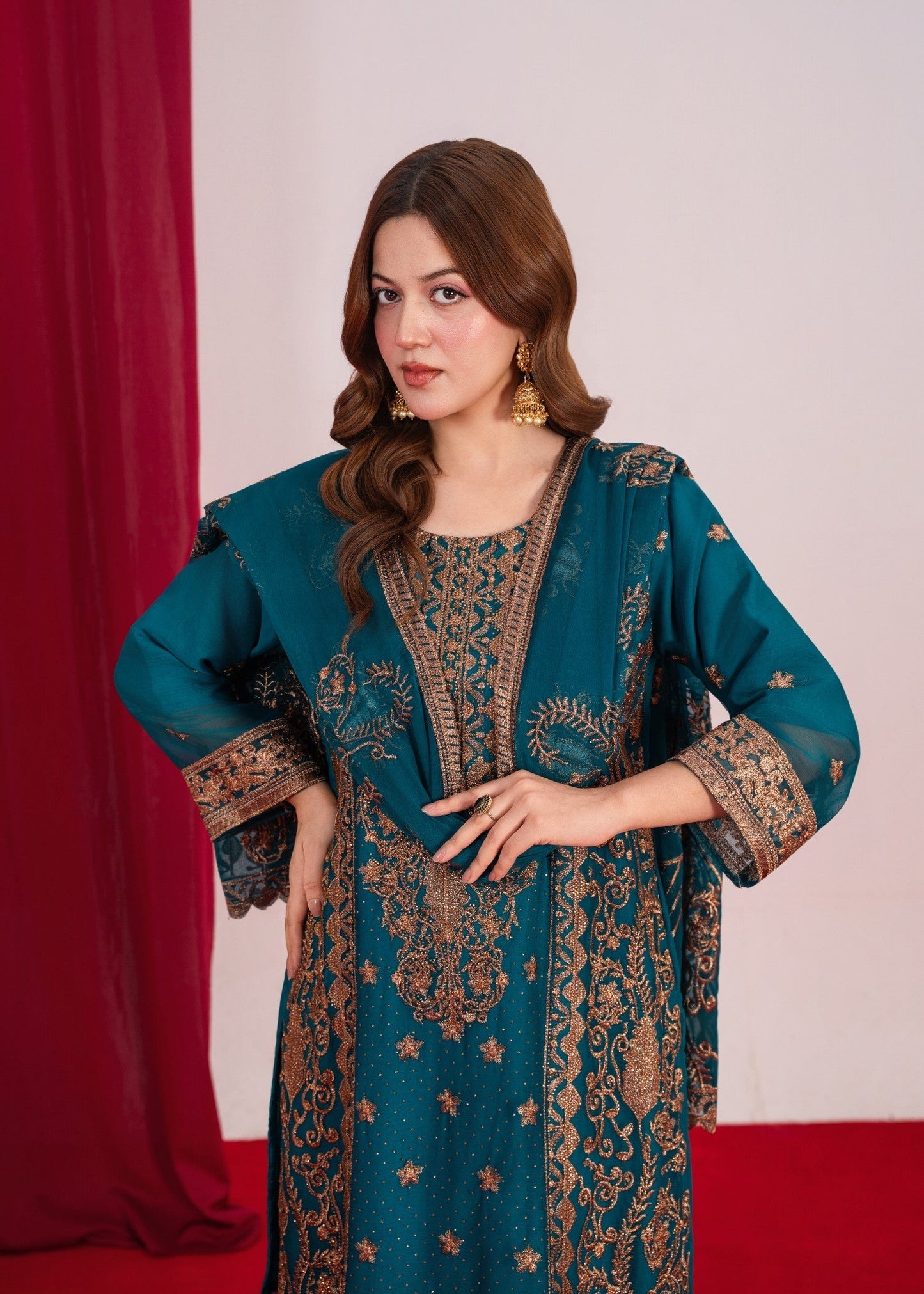 Koh Noor Teal by Riwaj Fashions