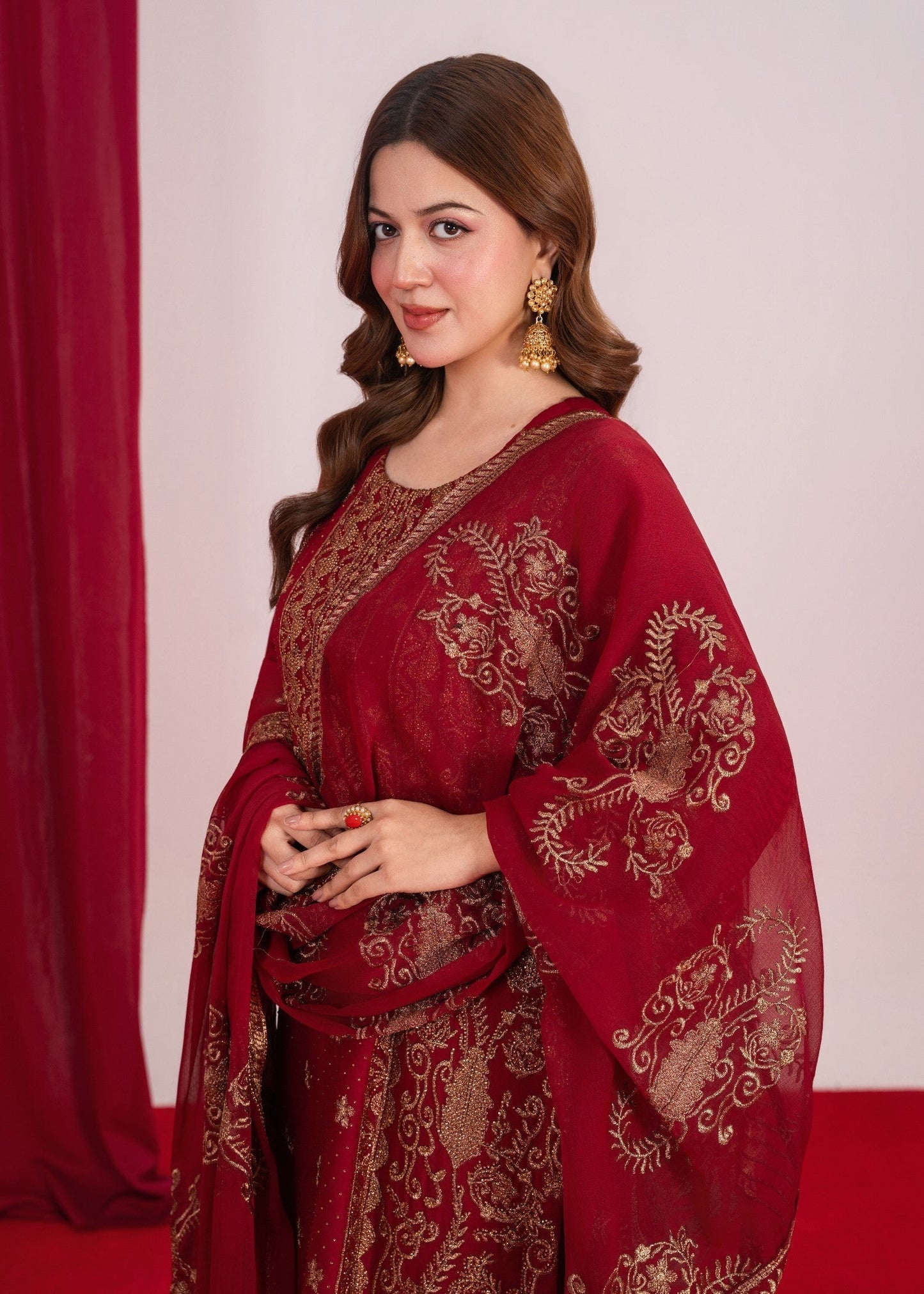 Koh Noor Maroon by Riwaj Fashions