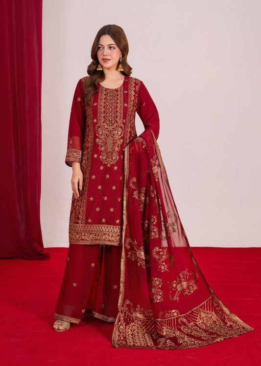Koh Noor Maroon by Riwaj Fashions