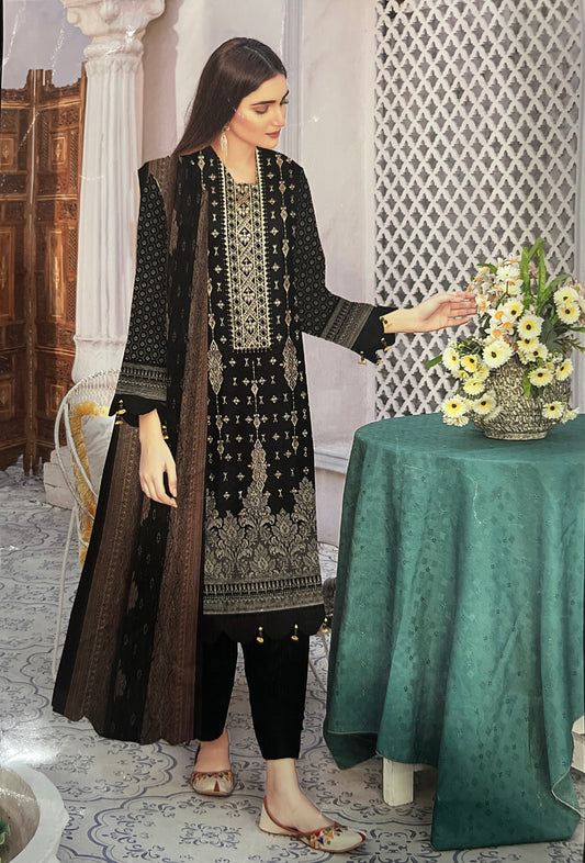 Zarmina Embroidered Elegance 3PC Cotton Kurti Set