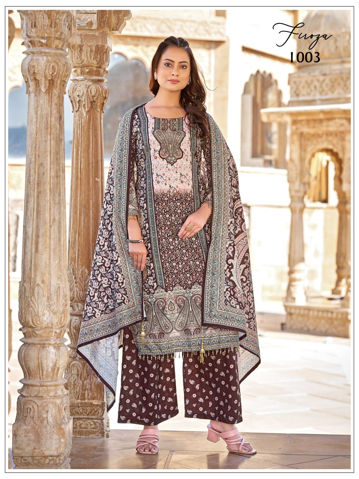 RUKSANA – Premium Mirror Work Sharara Set