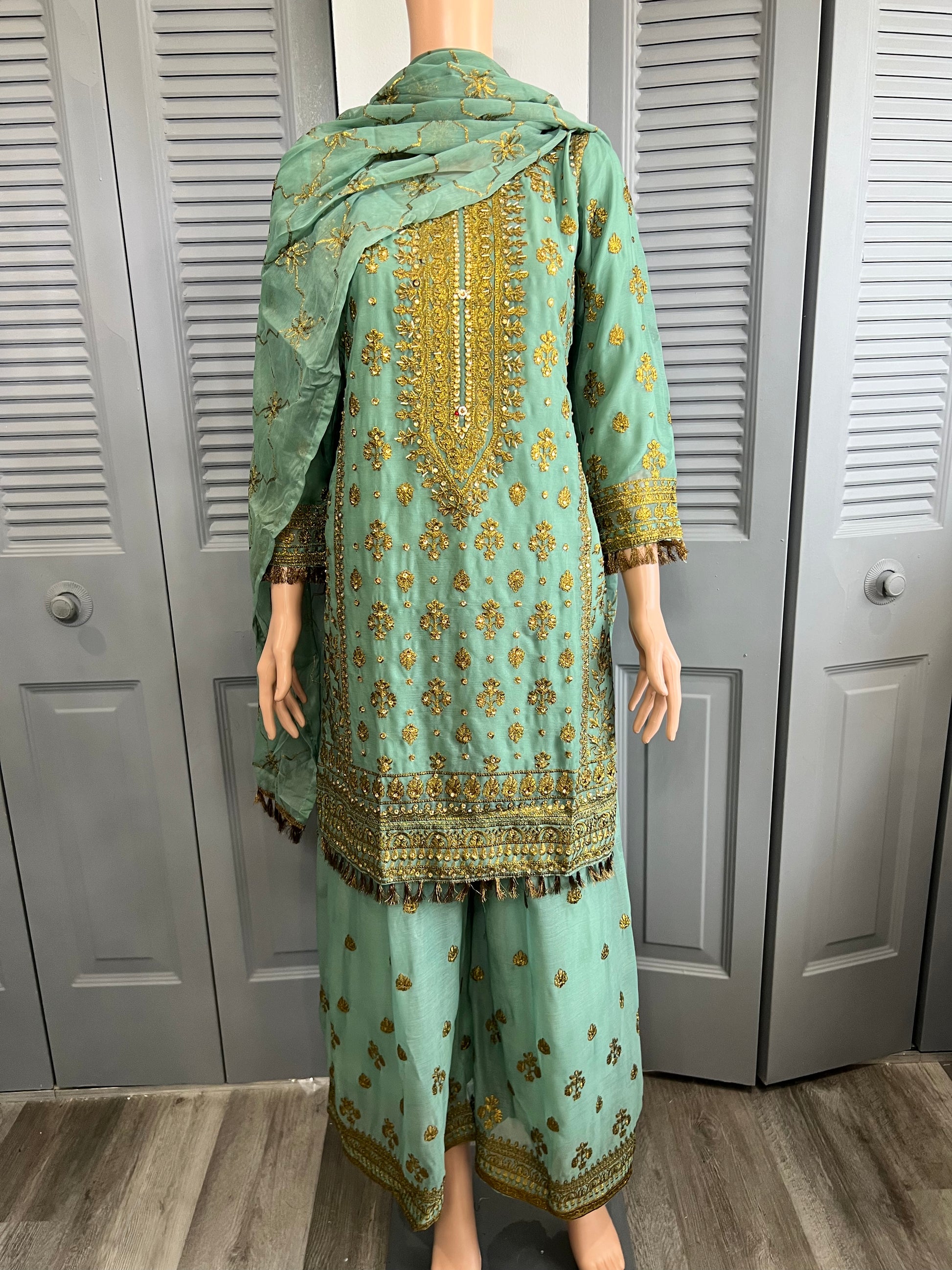 Shiffon Full Embroidered Gharara Riwaj