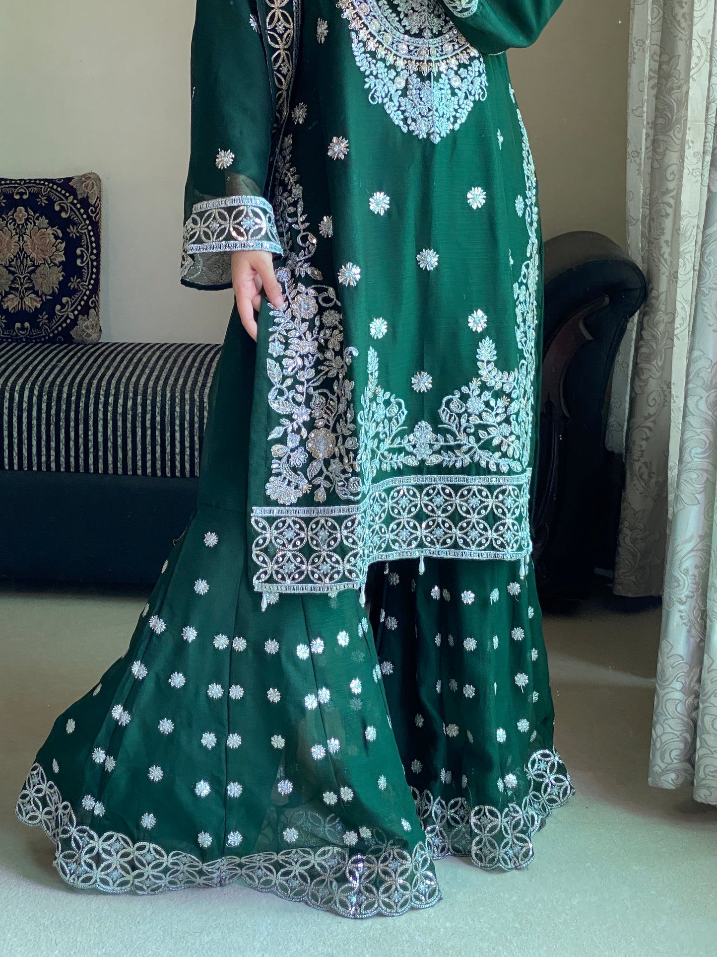 Liyana Grace Bottle Green by Riwaj Fashions