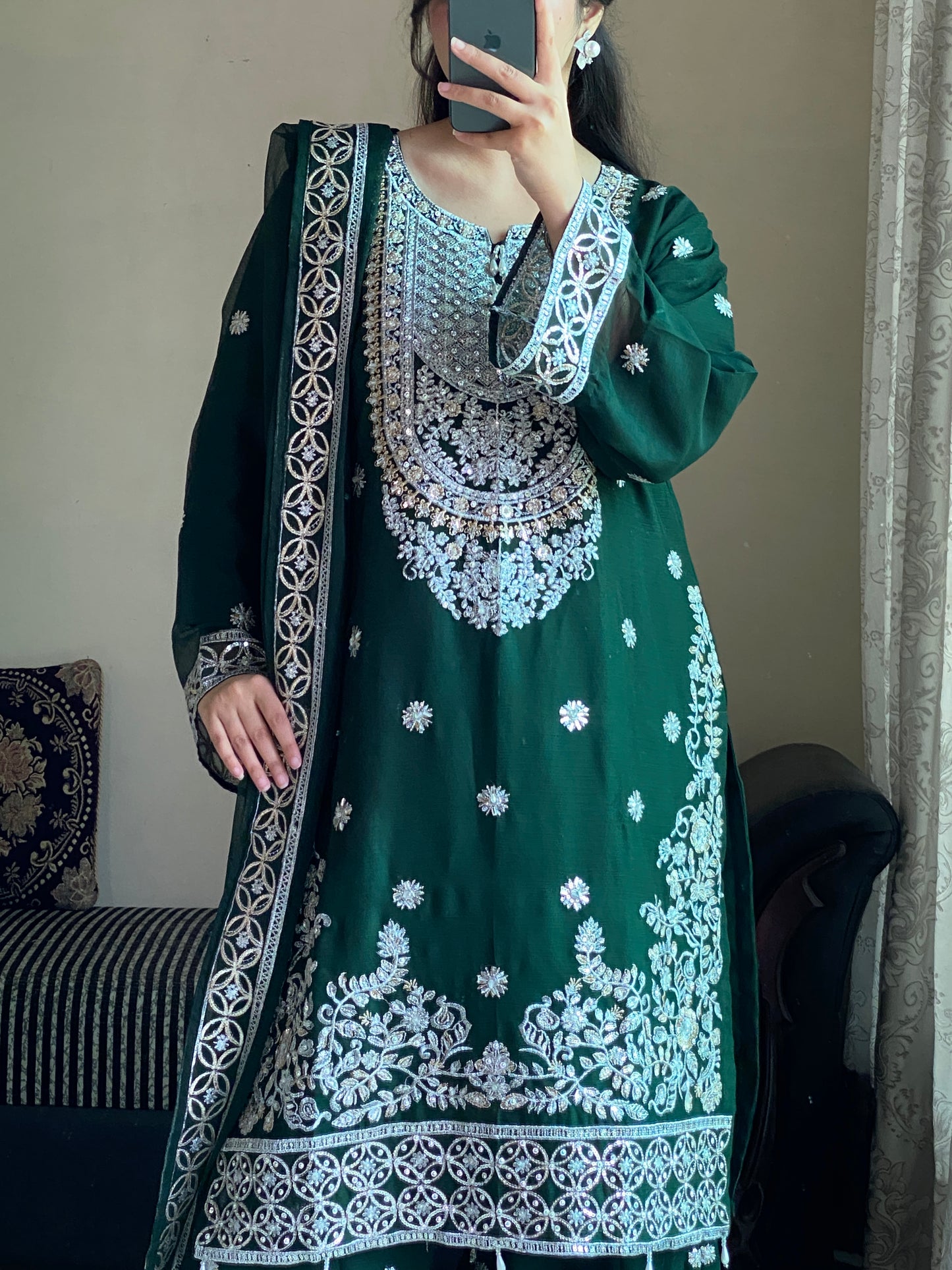 Liyana Grace Bottle Green by Riwaj Fashions