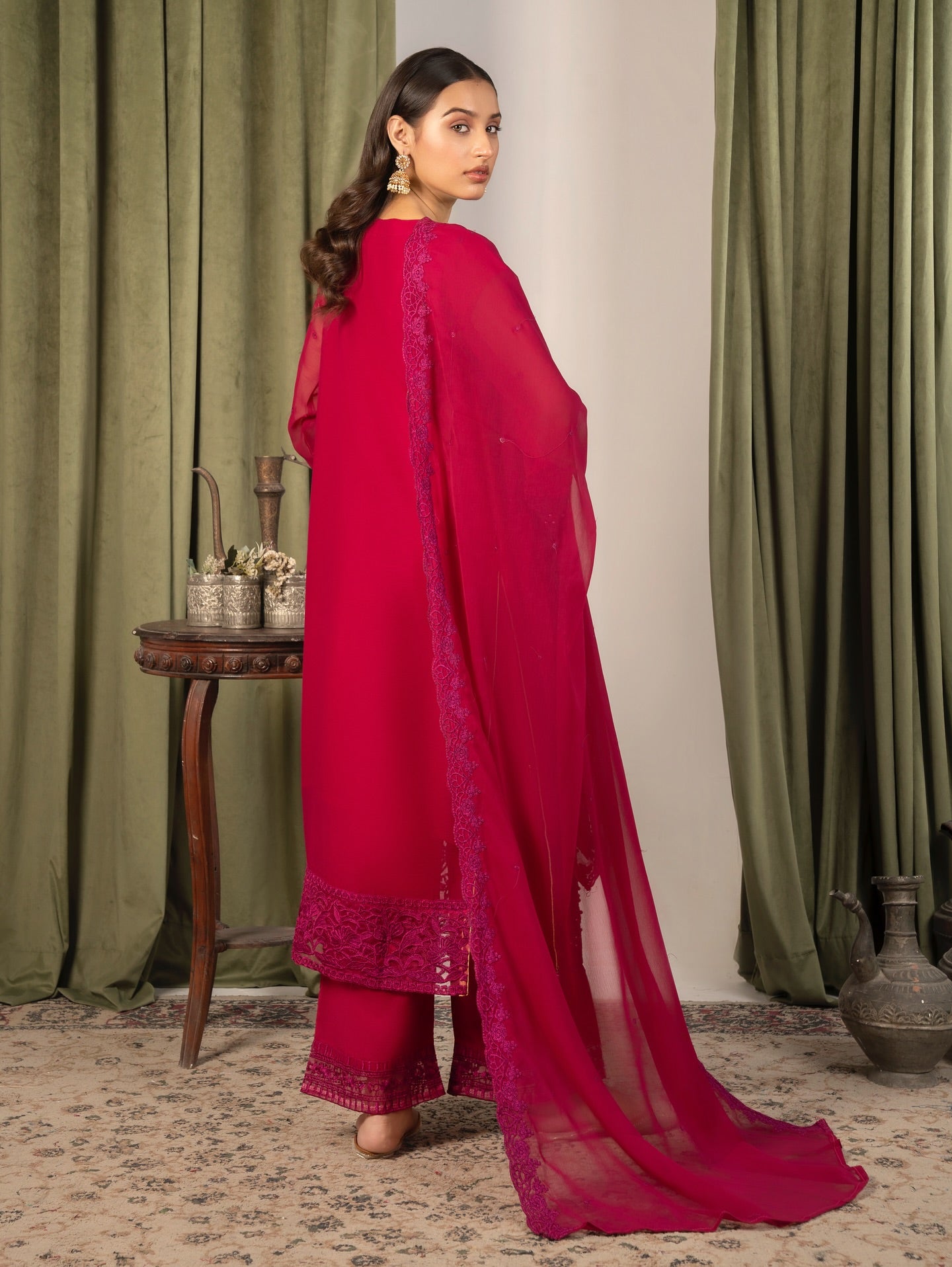 Noor Mehal Hot Pink by Riwaj Fashions