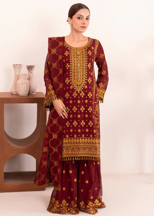 Zarq-e-Maroon by Riwaj Fashions