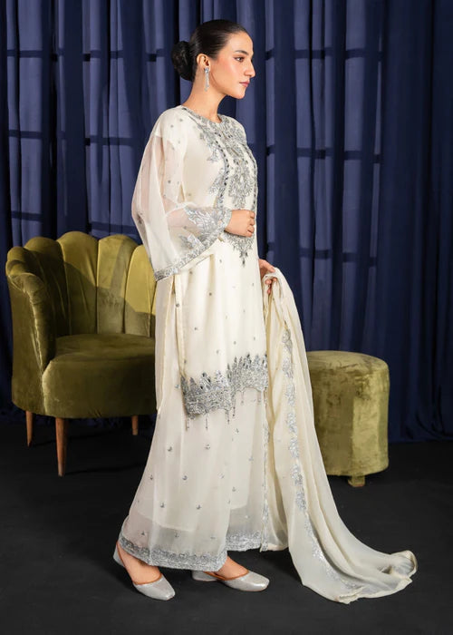 Sitara Luxury Chiffon White by Riwaj Fashions
