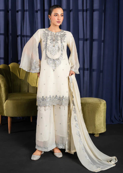 Sitara Luxury Chiffon White by Riwaj Fashions
