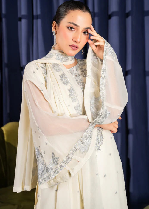 Sitara Luxury Chiffon White by Riwaj Fashions