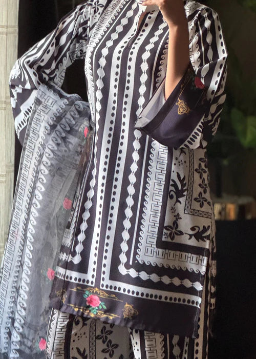 Noir Grace – 3PC Russian Silk Coord Set