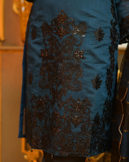 Haya Kurti Navy Blue by Riwaj Fashions