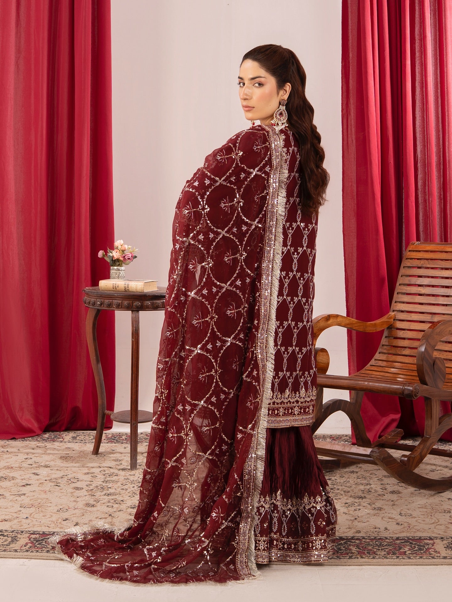 Sitara-e-Husn Maroon by Riwaj Fashions