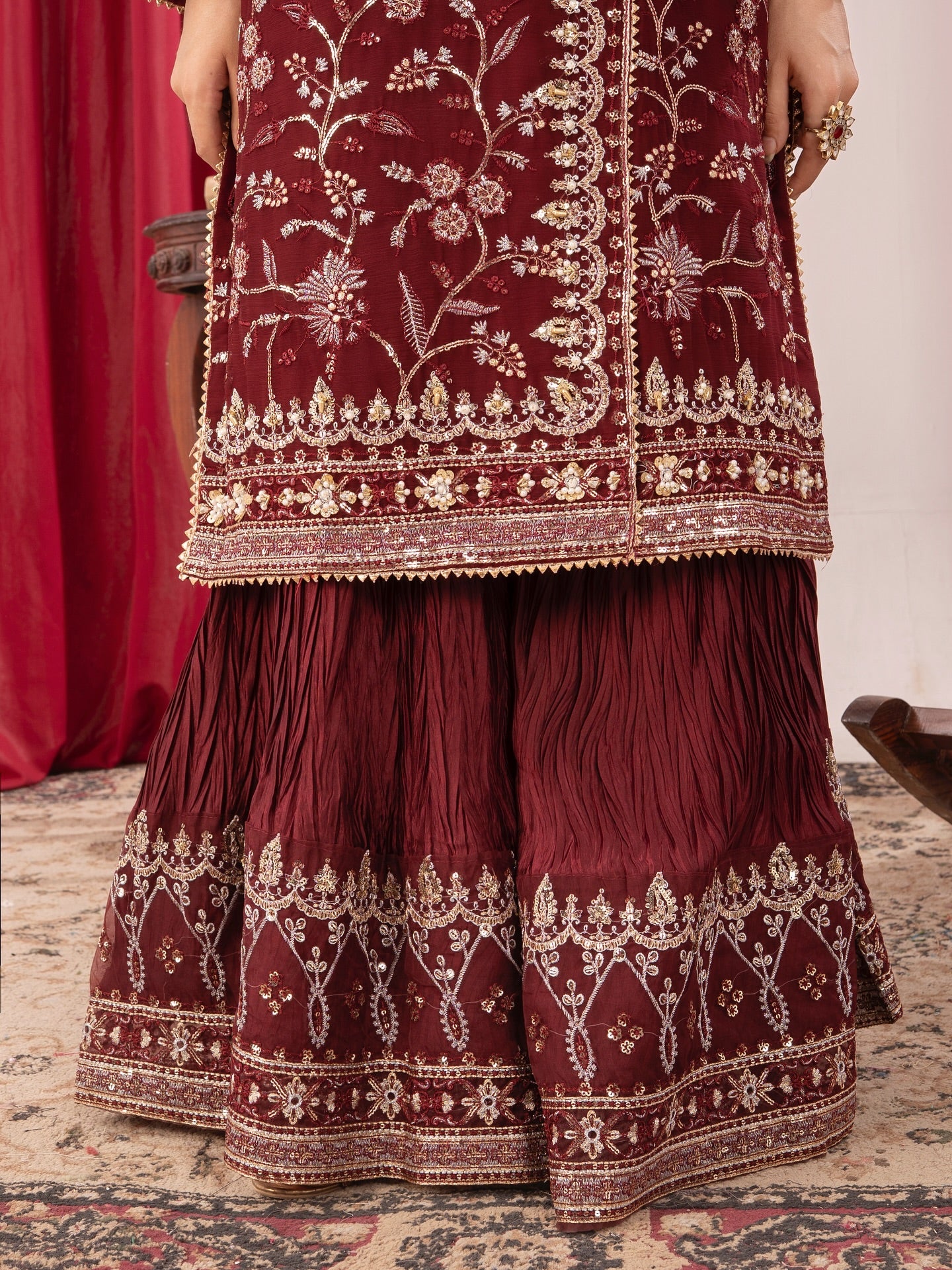 Sitara-e-Husn Maroon by Riwaj Fashions