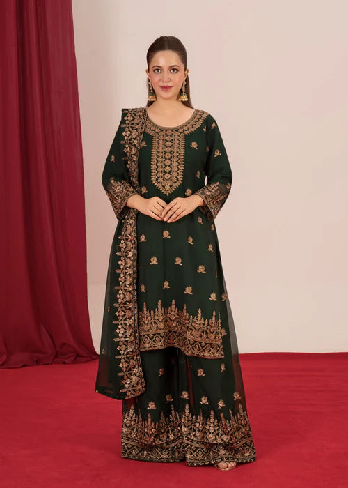 Mehr Sultan Bottle Green by Riwaj Fashions