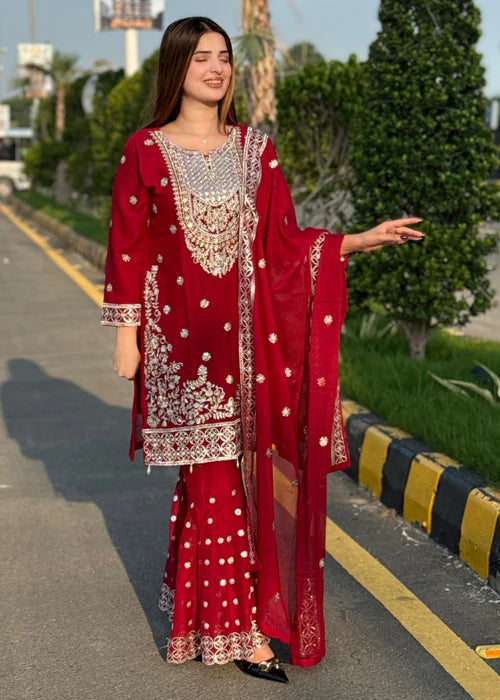 Liyana Grace Maroon by Riwaj Fashions