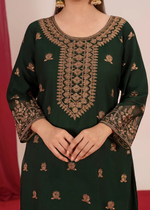 Mehr Sultan Bottle Green by Riwaj Fashions