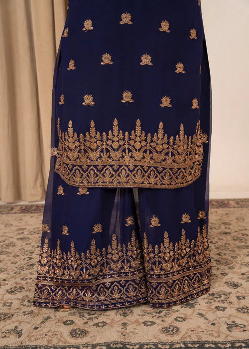 Mehr Sultan Navy Blue by Riwaj Fashions