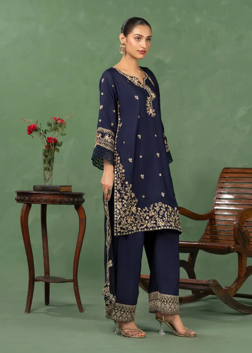 Sabaat Elegance Navy Blue by Riwaj Fashions