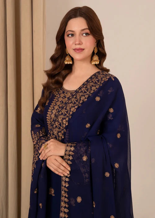 Mehr Sultan Navy Blue by Riwaj Fashions